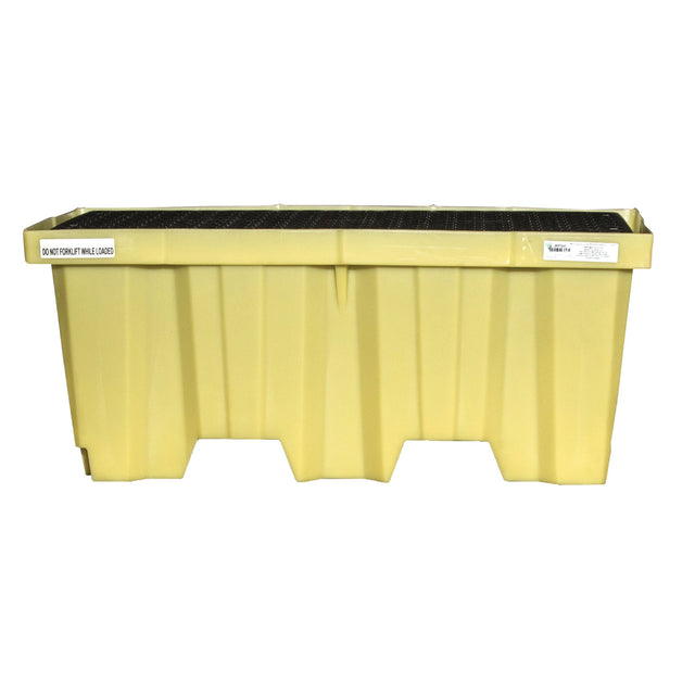Enpac Nestable 2-Drum Poly-Spillpallet™ Without Drain, 66 US gal. Spill Capacity, 51" x 26" x 21"