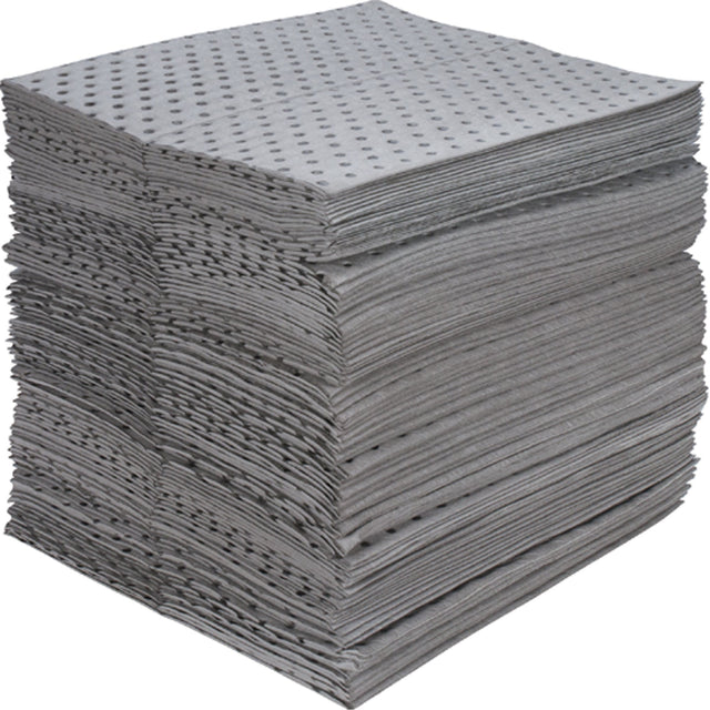 Zenith Industrial-Grade Fine Fibre Sorbent Pads, Universal, 15" x 17", 40 gal. Absorbancy
