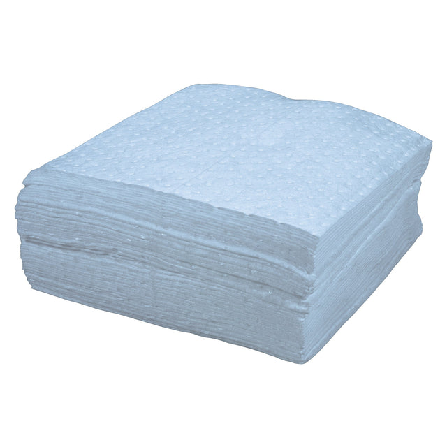 Zenith Premium Blue Bonded Sorbent Pads, Oil Only, 15" x 17", 8 gal. Absorbancy