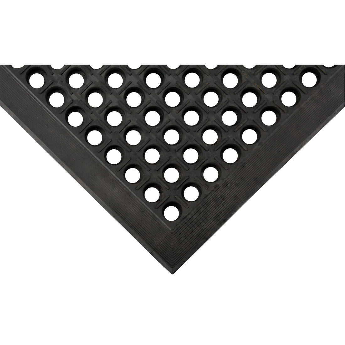 Zenith Anti-Fatigue Matting, Slotted, 3' x 5' x 7/8", Black, Natural Rubber