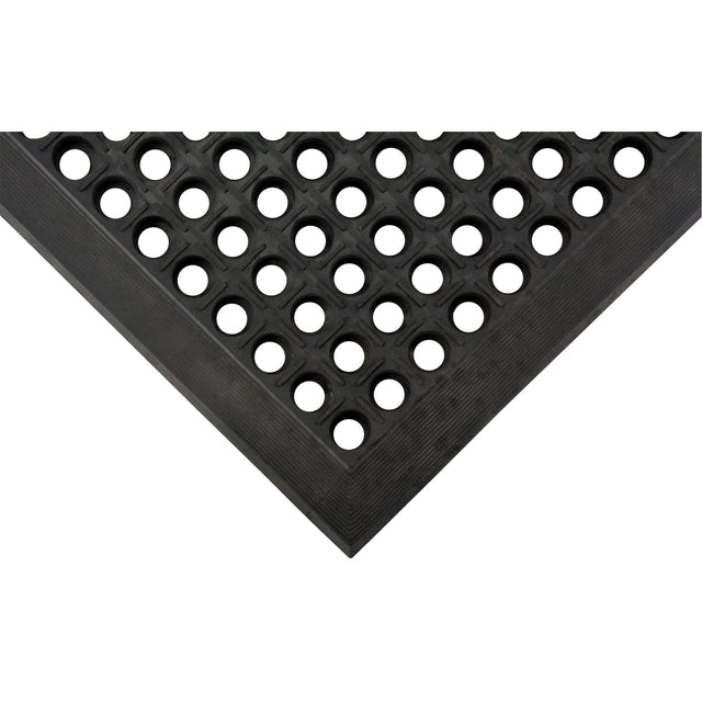 Zenith Anti-Fatigue Matting, Slotted, 3' x 5' x 7/8", Black, Natural Rubber