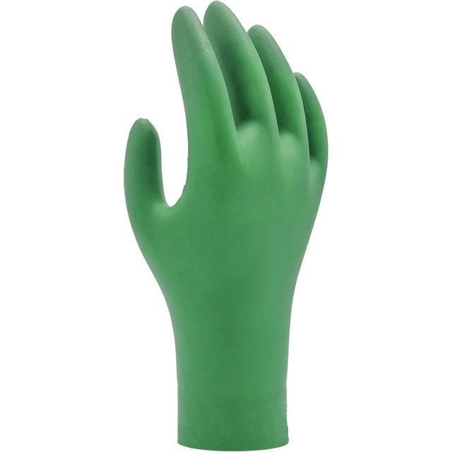 Showa 6110PF Biodegradable Gloves, Nitrile, 4-mil, Powder-Free, Green
