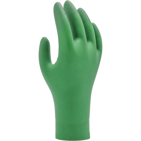 Showa 6110PF Biodegradable Gloves, 2X-Large, Nitrile, 4-mil, Powder-Free, Green