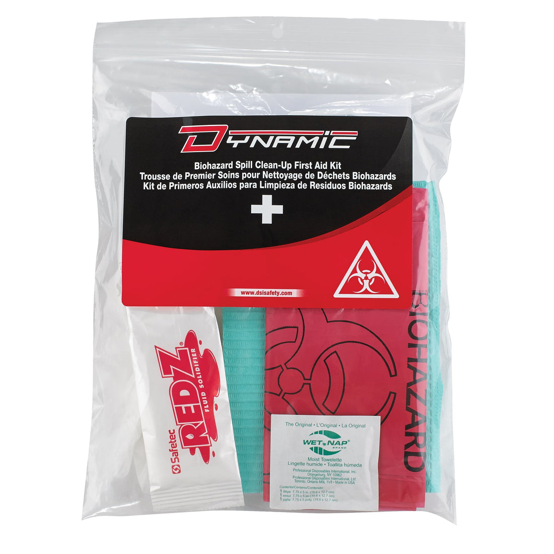 PIP Dynamic Biohazard Spill Clean-Up First Aid Kit, Class 1 Medical Device, Resealable Plastic Bag