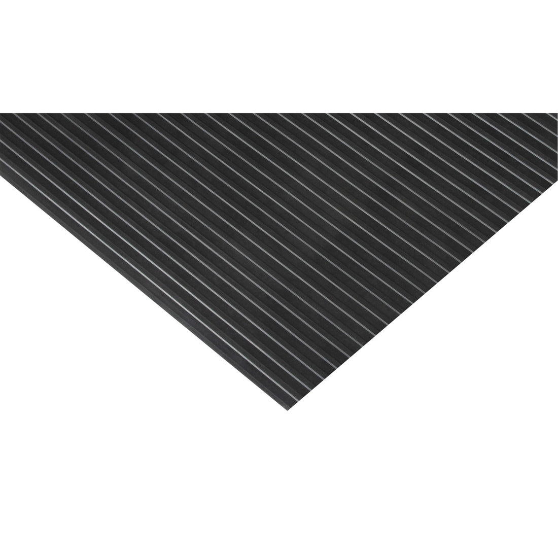Zenith Wide-Ribbed Matting, Runner, 3' x lin.ft x 1/8", Black