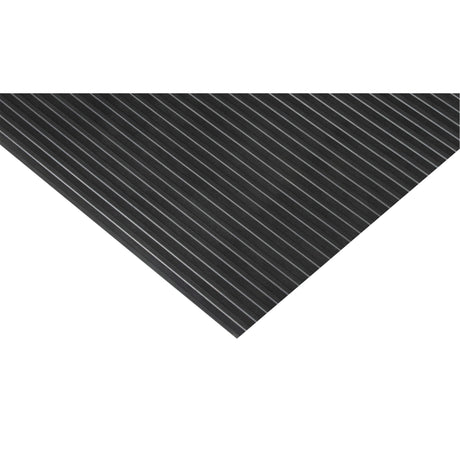Zenith Wide-Ribbed Matting, Runner, 3' x lin.ft x 1/8", Black