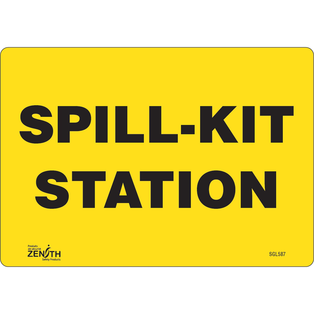 Zenith "Spill Kit Station" Sign, Vinyl, English