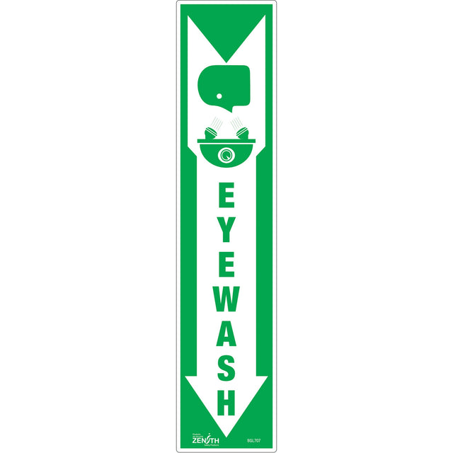 Zenith "Eye Wash" Sign, Vinyl, English with Pictogram