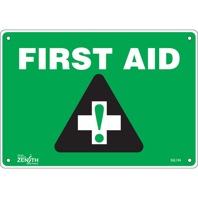 Zenith "First Aid" Sign, Plastic, English with Pictogram