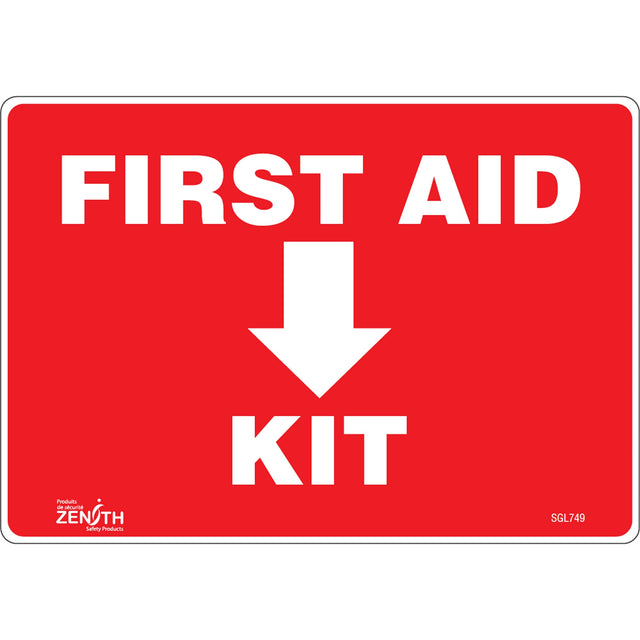 Zenith "First Aid Kit" Sign, Vinyl, English with Pictogram