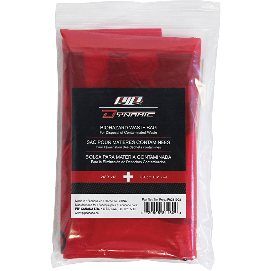 PIP Dynamic™ Hazardous Waste Bags, Infectious Waste, 24" L x 24" W, 12 microns