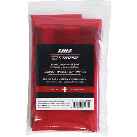 PIP Dynamic™ Hazardous Waste Bags, Infectious Waste, 24" L x 24" W, 12 microns