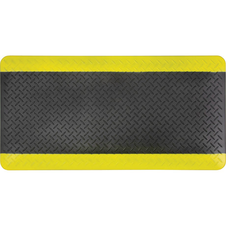 Zenith Anti-Fatigue Matting, Diamond, 1-2/3' x 3-1/4' x 3/4", Black/Yellow, Polyurethane