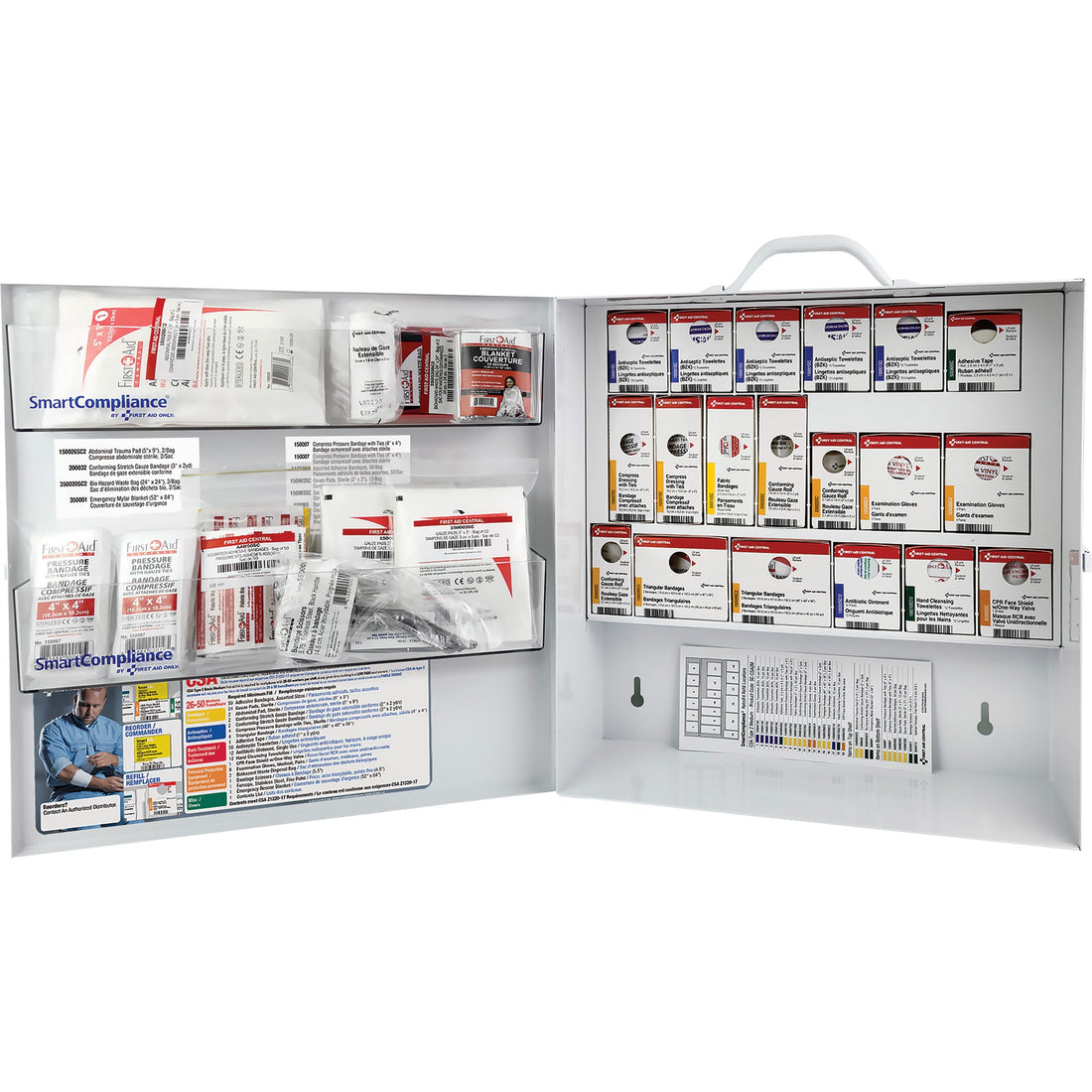 First Aid Central SmartCompliance® First Aid Cabinet, Meets CSA Z1220-17 Type 2 Low-Risk Environment, Medium (26-50 Workers)