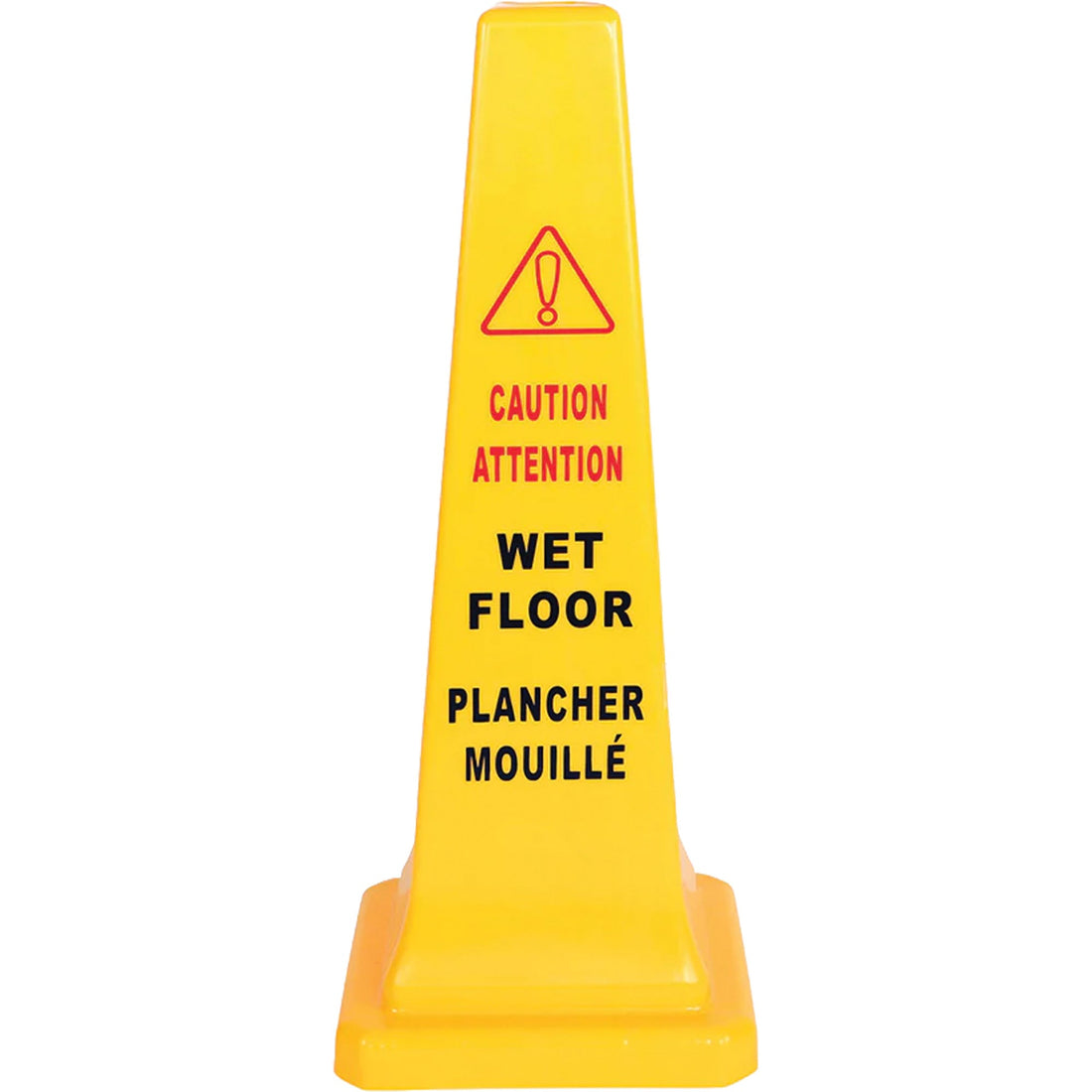 Globe Wet Floor Safety Cone, Bilingual with Pictogram