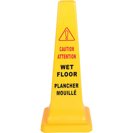 Globe Wet Floor Safety Cone, Bilingual with Pictogram