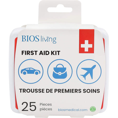 BIOS 25-Piece Home & Travel First Aid Kit, Plastic B