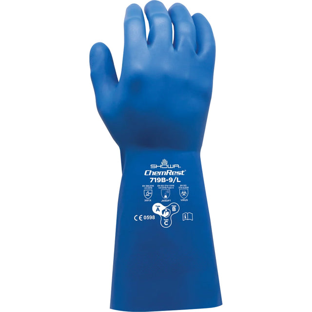 Showa 719B Chemical-Resistant Gloves, 13" L, Nitrile, 11-mil
