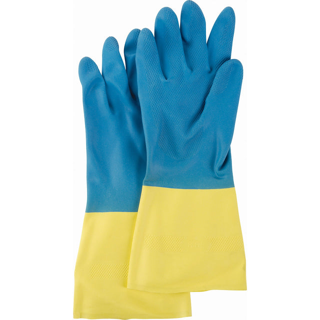 Mapa Professional Two Tone NS53 Gloves, 13" L, Neoprene/Rubber Latex, Flock-Lined Inner Lining, 28-mil