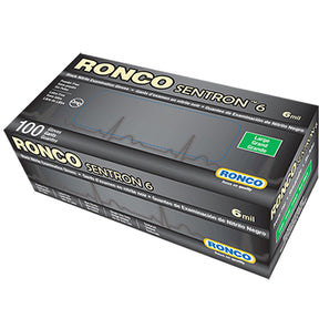 RONCO SENTRON 6 Black Nitrile Gloves — Large, 6 Mil, Powder-Free (Case of 1,000)