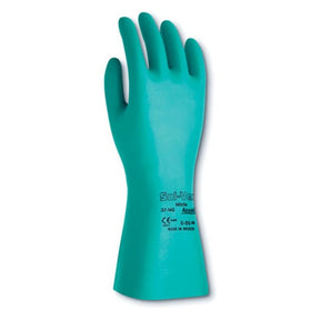 Ansell Sol-Vex 37-145 Unsupported Nitrile Chemical-Resistant Gloves — 13", 11 Mil, Green (12 Pairs)