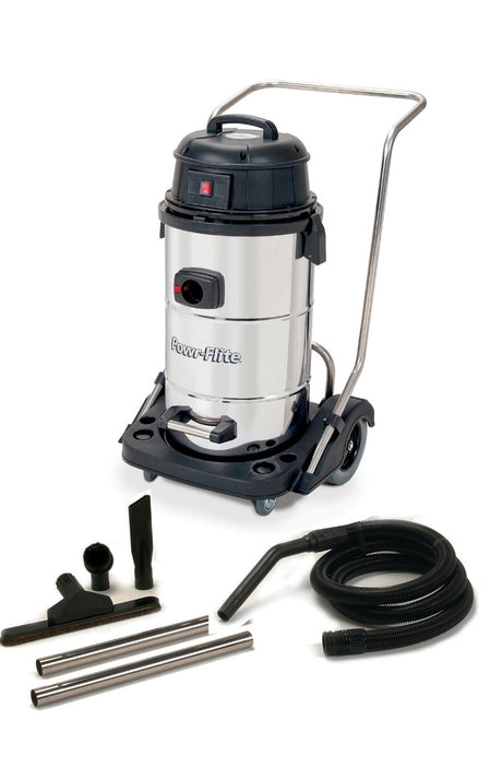 Powr-Flite PF53 Wet/Dry Vacuum 15 Gallon Stainless Steel Tank with Tool Kit PF53