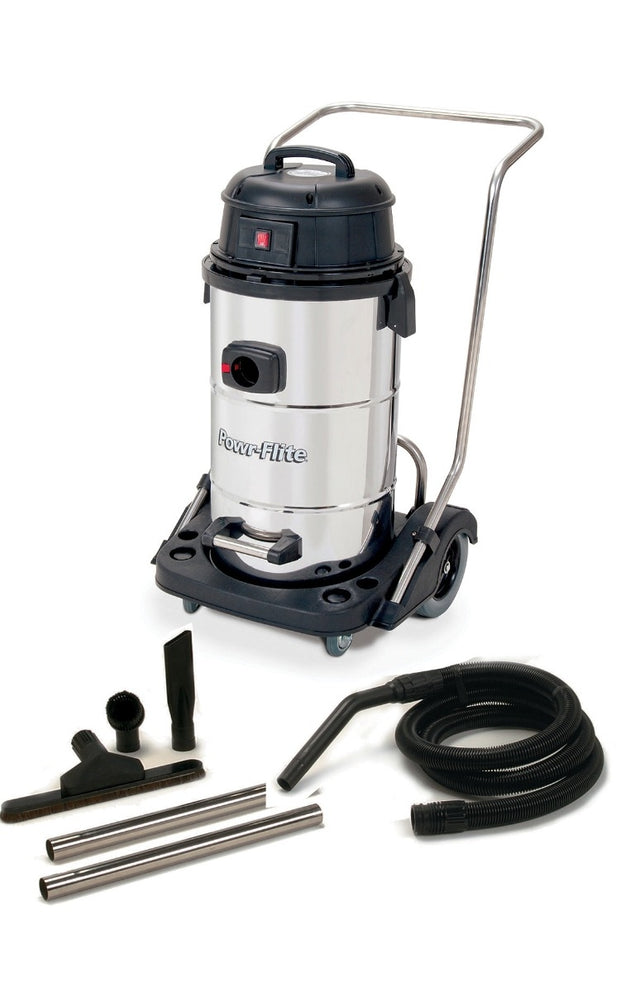 Powr-Flite PF53 Wet/Dry Vacuum 15 Gallon Stainless Steel Tank with Tool Kit PF53