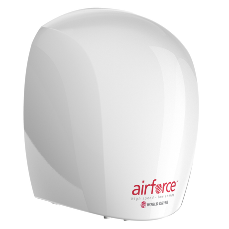 World Dryer Airforce Energy-Efficient Hand Dryer White Epoxy on Aluminum 208-240V J4-974